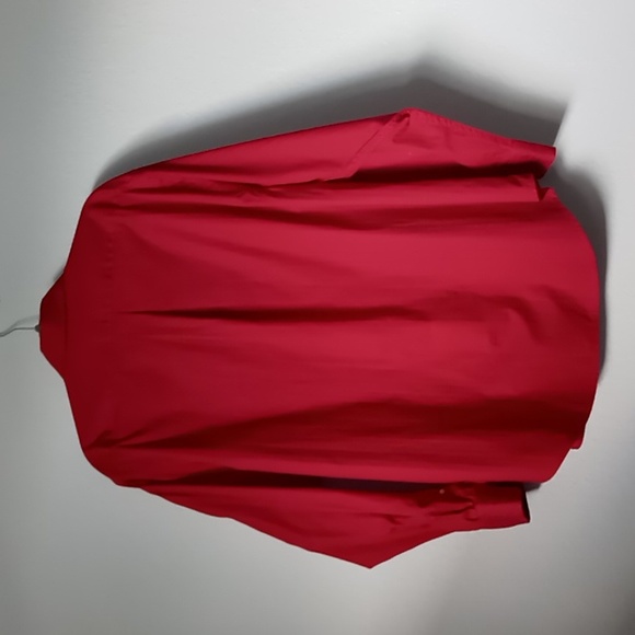 Roundtree & Yorke Men's Long Sleeve Button Down Shirt Fire Engine Red Size Large - Picture 2 of 14